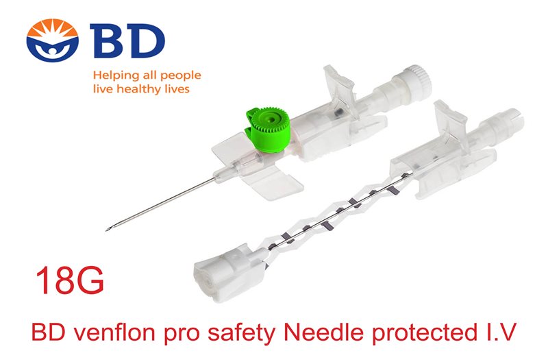 וונפלון בטיחותי BD 18G - BD Venflon pro safty needle protected I.V 18G