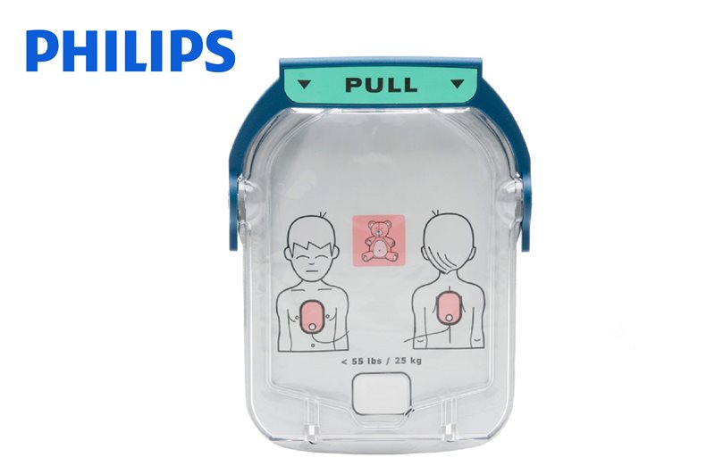 מדבקות דפיברילטור HS1 ילד <br> פיליפס AED HS1 Philips <br> Infant / Child pads M5072A