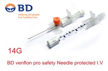 וונפלון בטיחותי BD 14G - BD Venflon pro safty needle protected I.V 14G