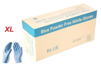 כפפות ניטריל כחולות מידה אקסטרה גדולה - Blue nitrile gloves Extra large size