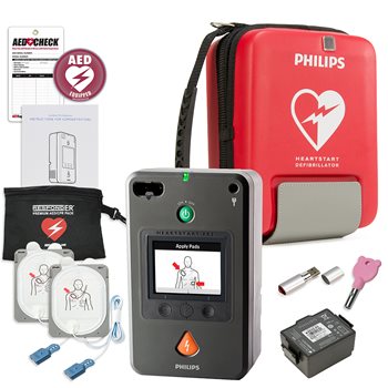 דפיברילטור חצי אוטומטי AED <br> HR3 פיליפס - HR3 Philips <br> כולל תצוגת א.ק.ג